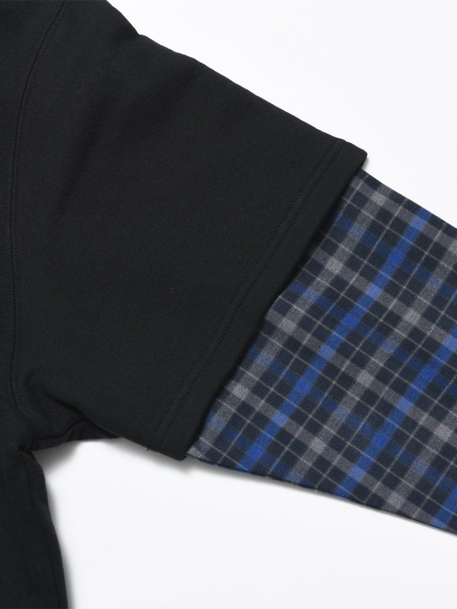 【allCaJoule】チェックスリーブパーカー