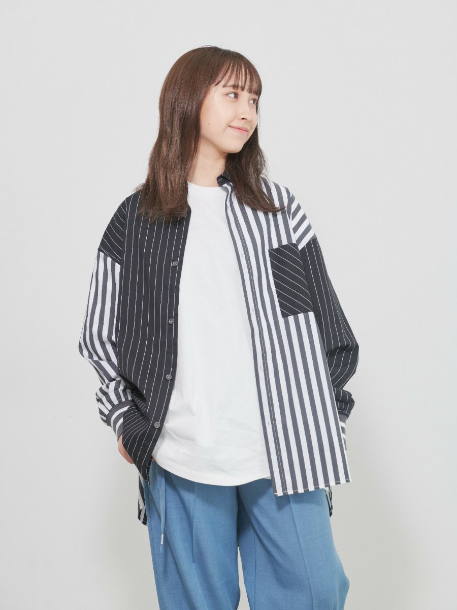 【allCaJoule】クレイジーストライプシャツ