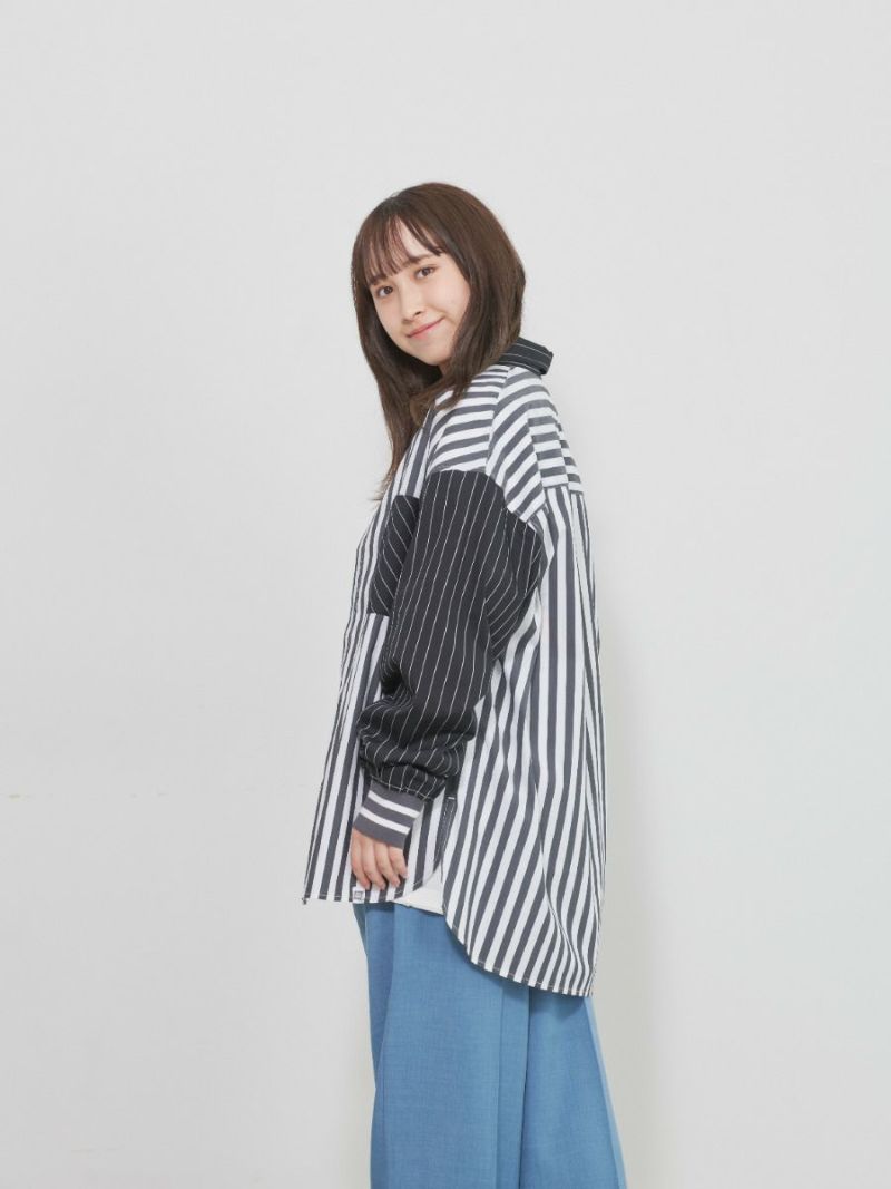 【allCaJoule】クレイジーストライプシャツ