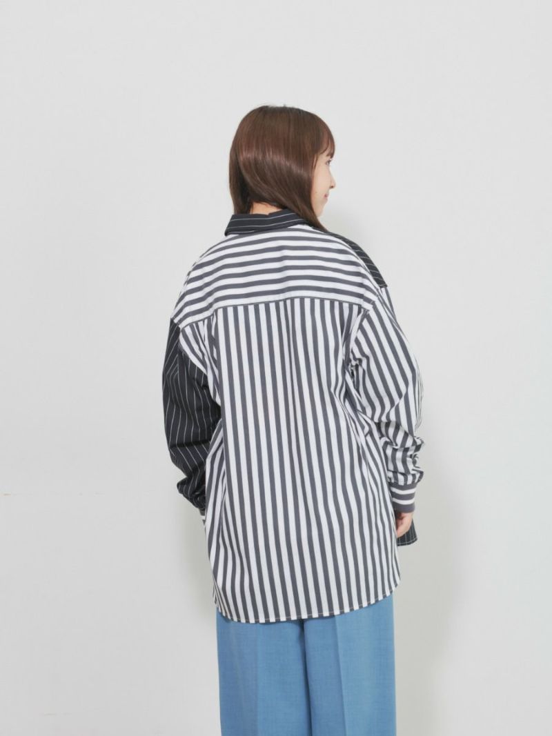【allCaJoule】クレイジーストライプシャツ