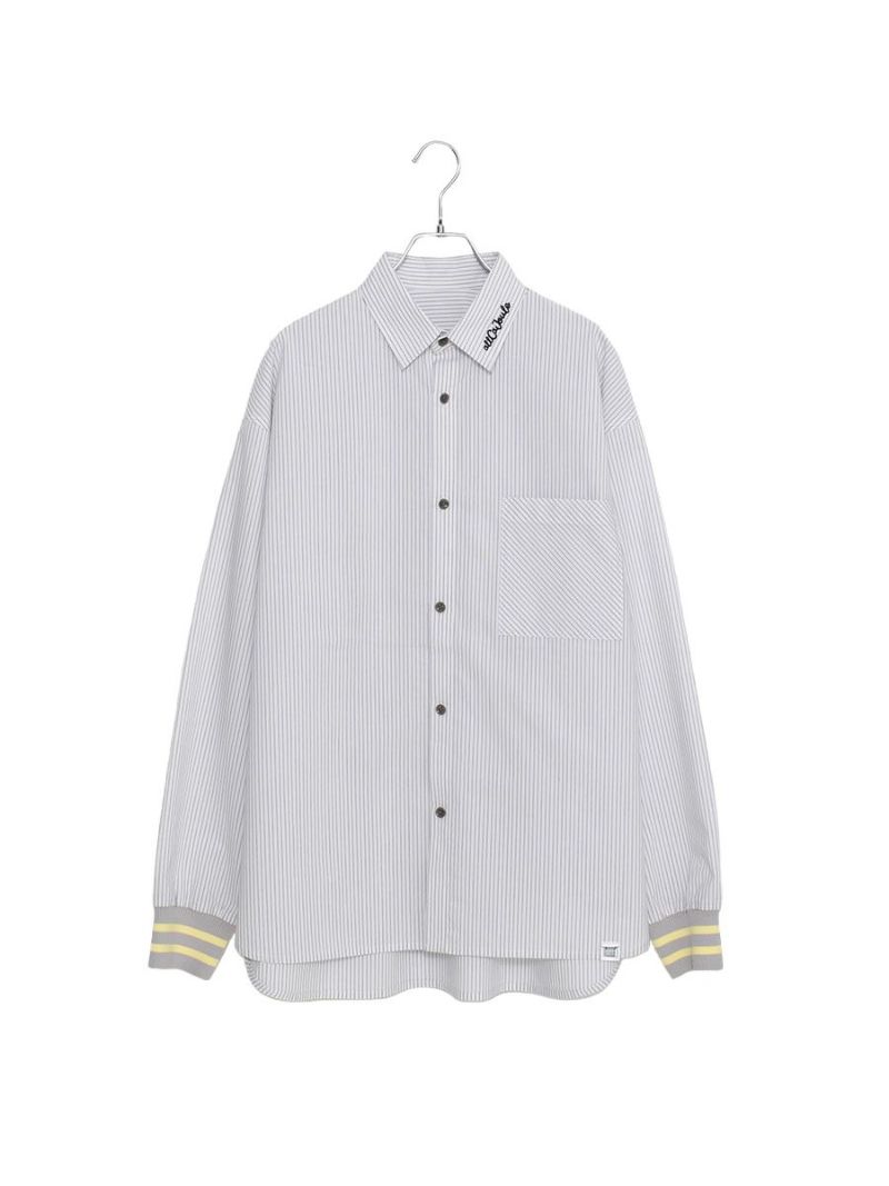 【allCaJoule】袖リブストライプシャツ