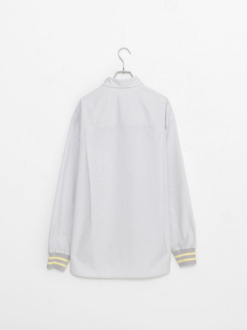 【allCaJoule】袖リブストライプシャツ