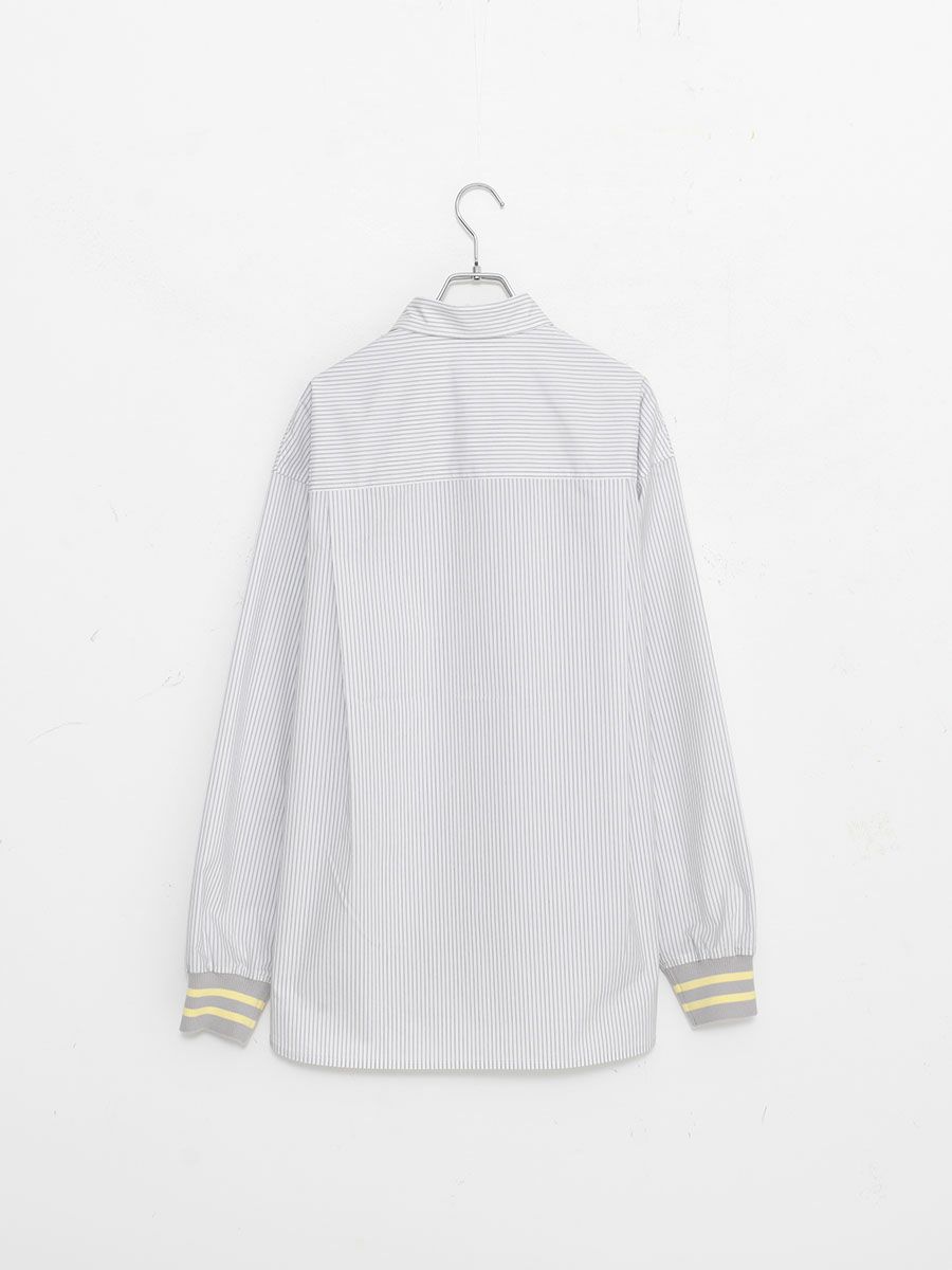 【allCaJoule】袖リブストライプシャツ