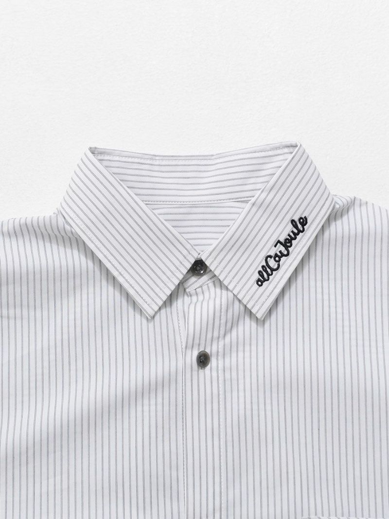 【allCaJoule】袖リブストライプシャツ
