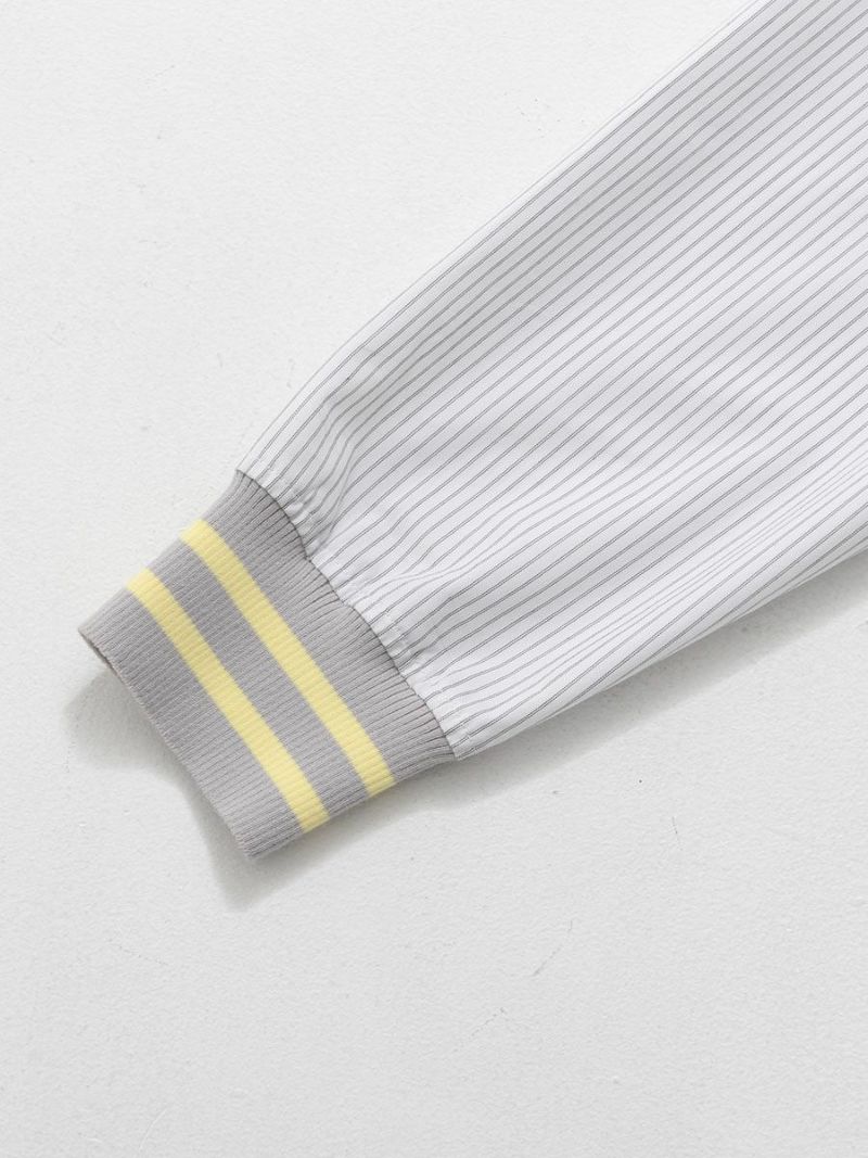 【allCaJoule】袖リブストライプシャツ