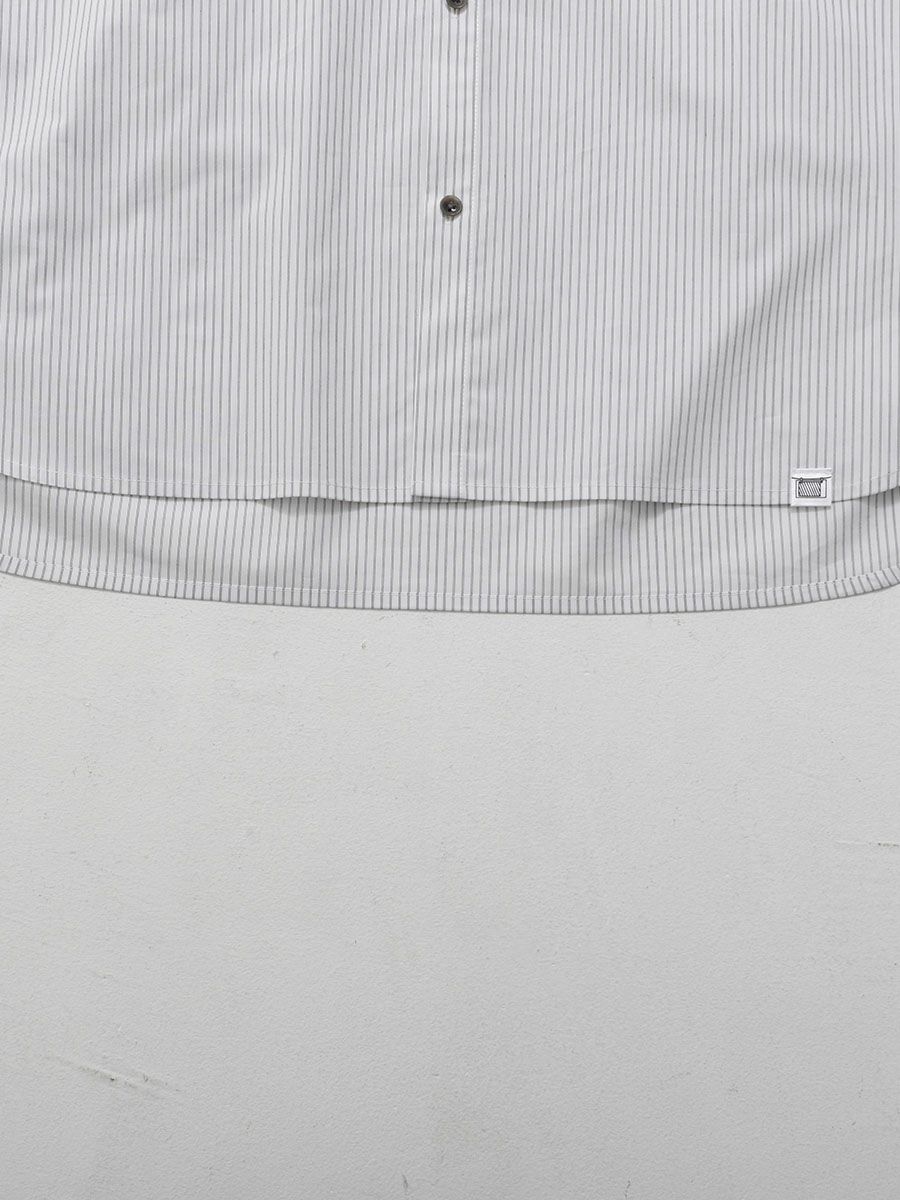 【allCaJoule】袖リブストライプシャツ