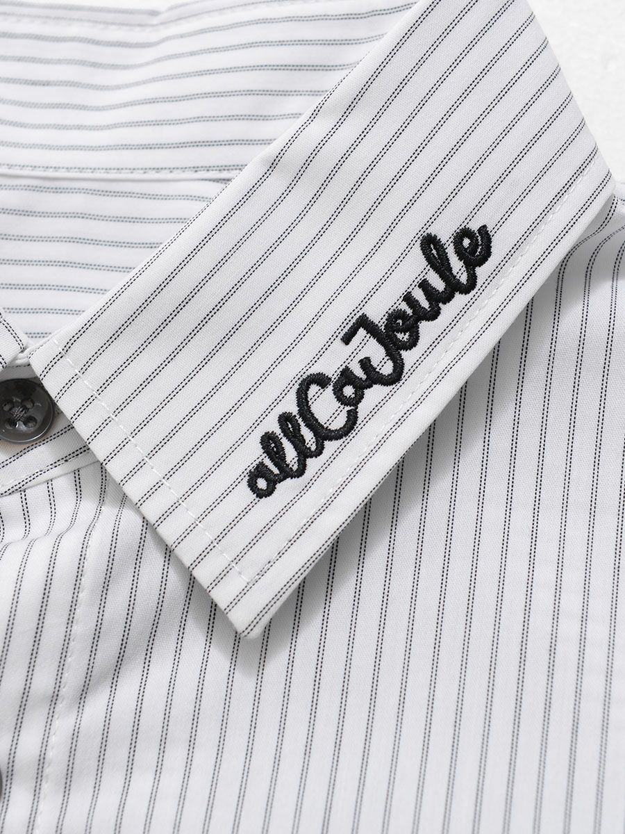 【allCaJoule】袖リブストライプシャツ