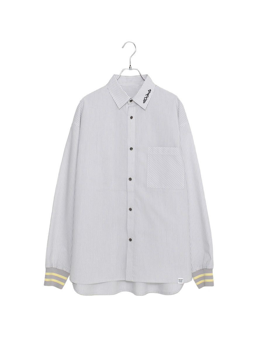 【allCaJoule】袖リブストライプシャツ