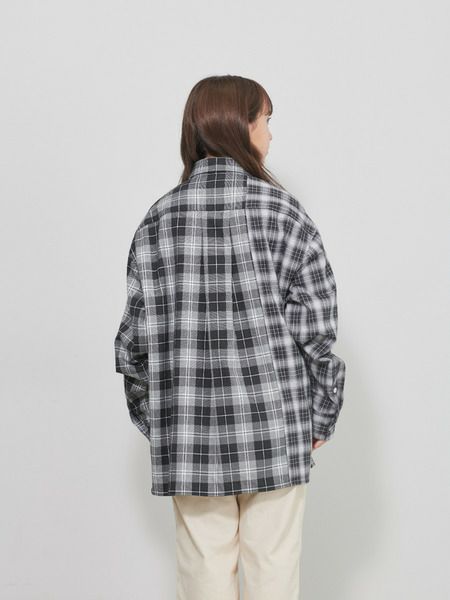 【allCaJoule】クレイジーチェックシャツ