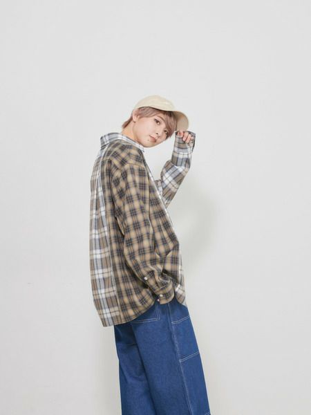 【allCaJoule】クレイジーチェックシャツ