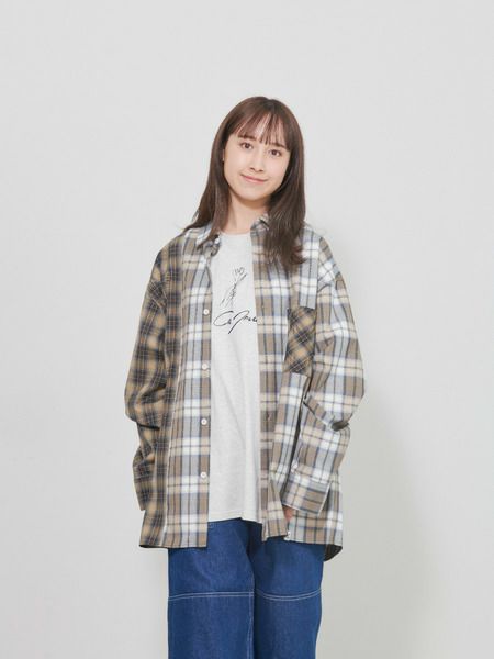 【allCaJoule】クレイジーチェックシャツ
