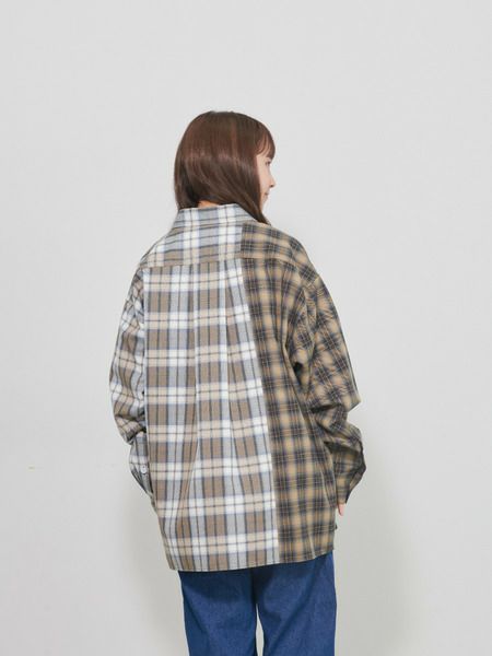 【allCaJoule】クレイジーチェックシャツ
