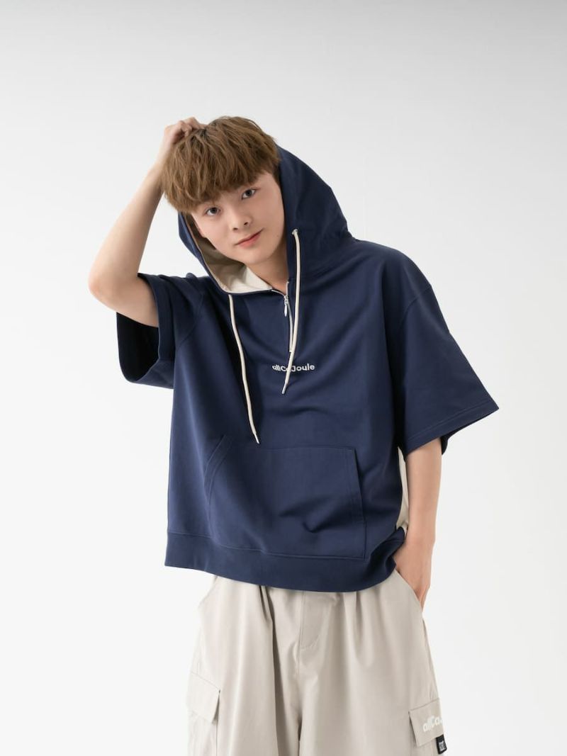 【allCaJoule】ショートスリーブジップパーカー