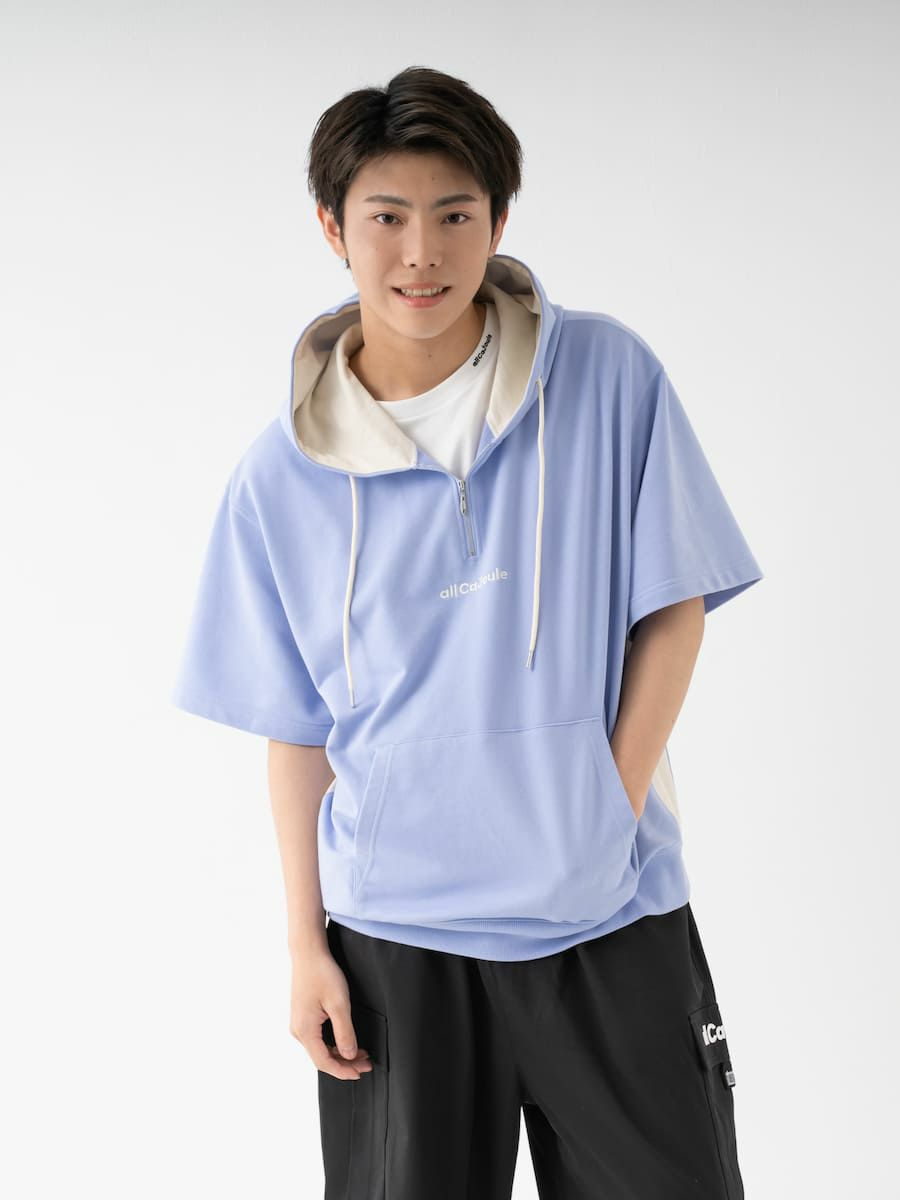 【allCaJoule】ショートスリーブジップパーカー