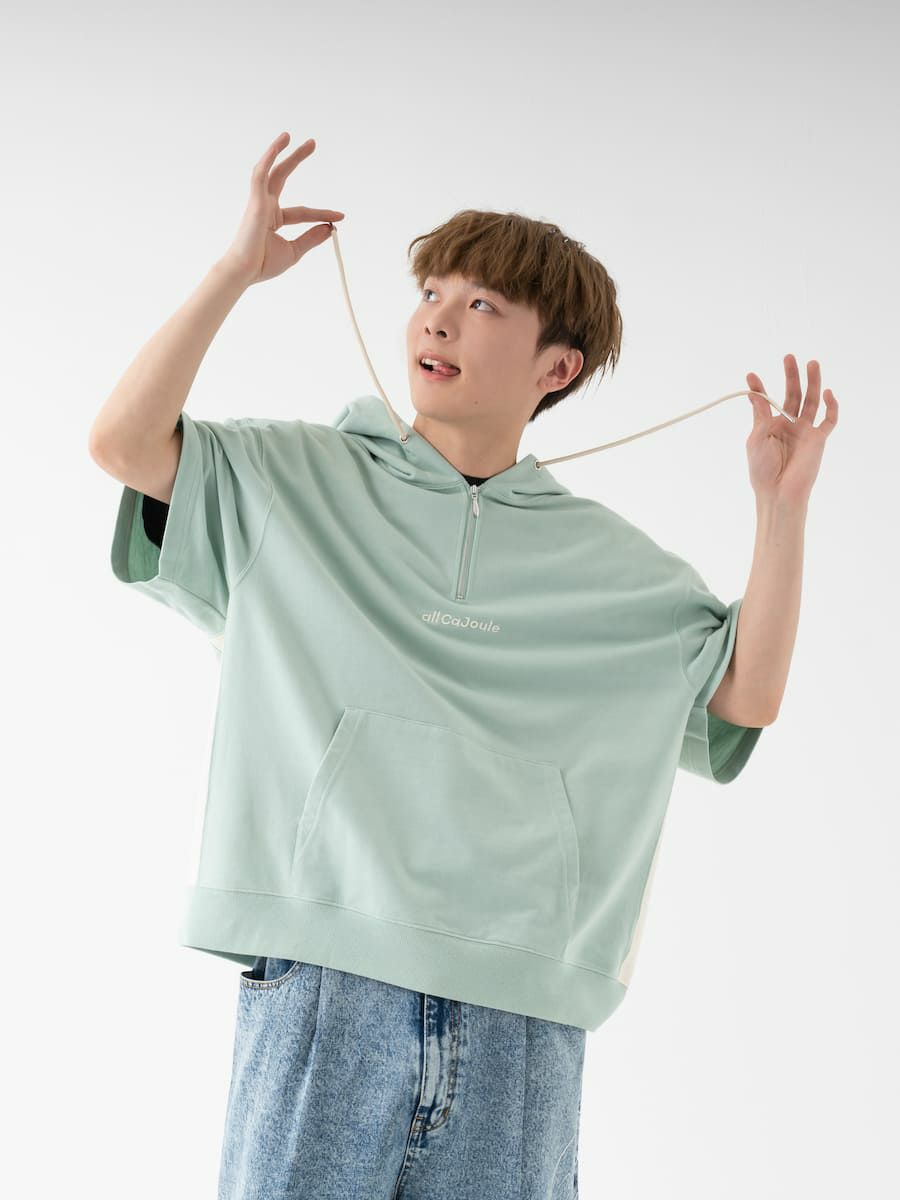 【allCaJoule】ショートスリーブジップパーカー