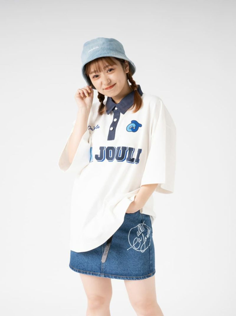 【allCaJoule】ロゴプリントラガーシャツ