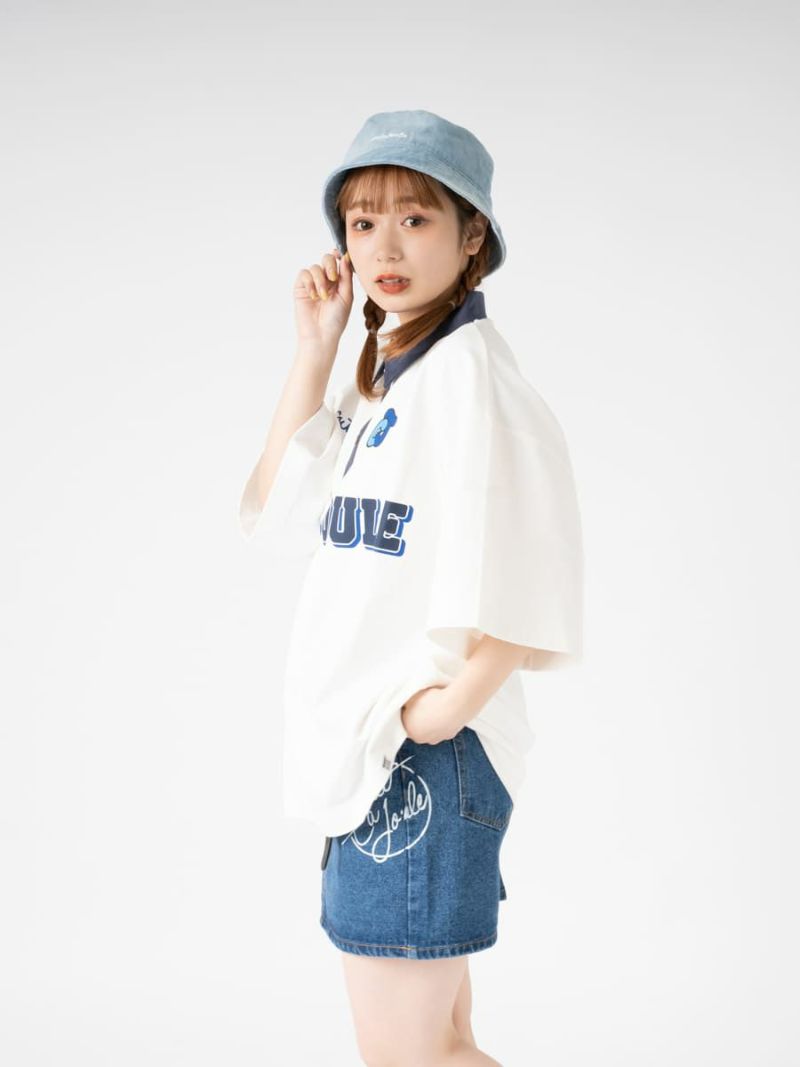 【allCaJoule】ロゴプリントラガーシャツ