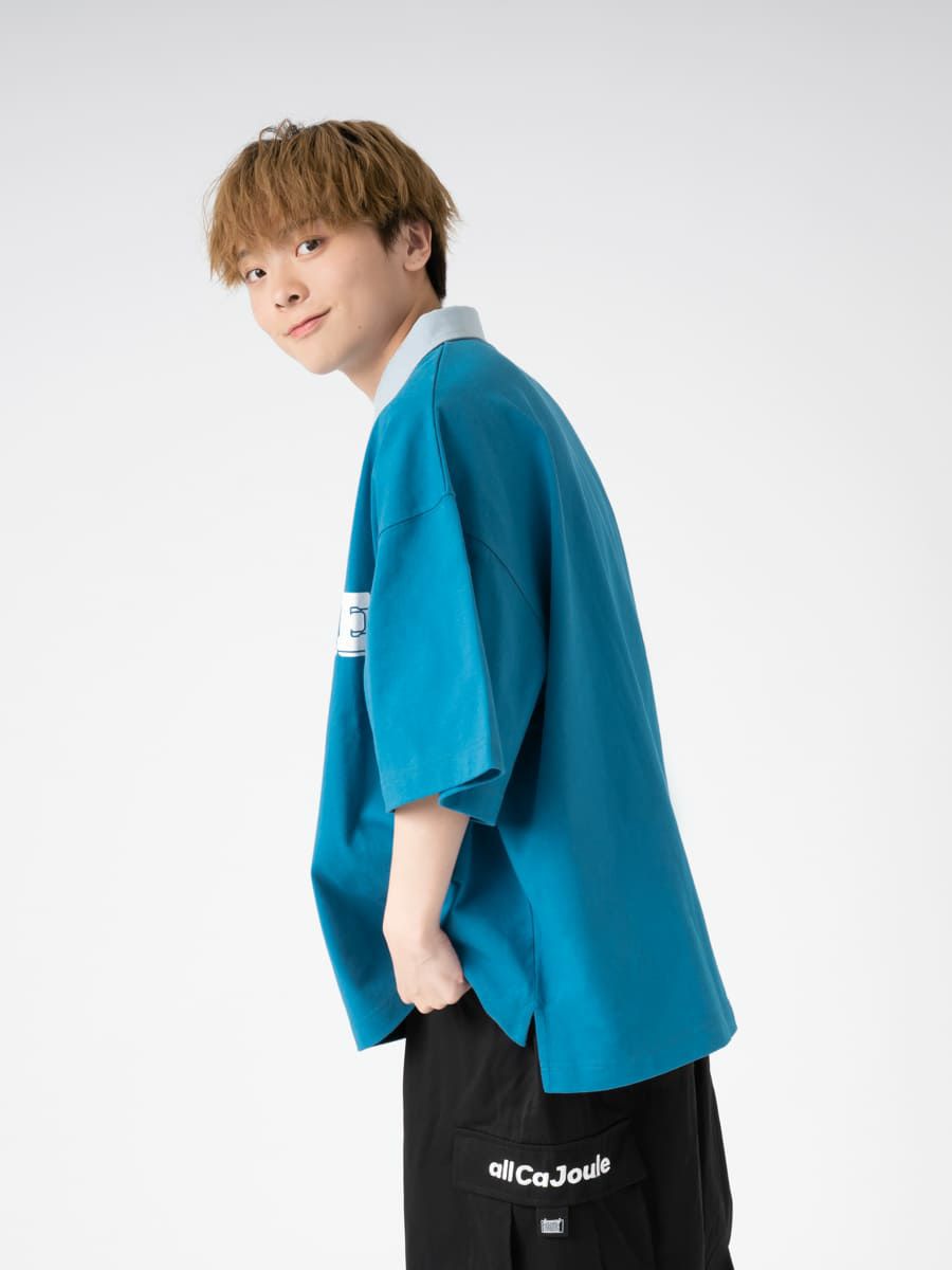 【allCaJoule】ロゴプリントラガーシャツ