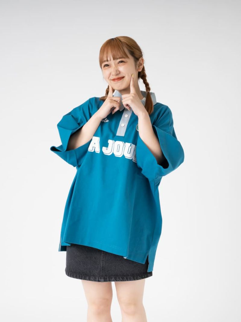 【allCaJoule】ロゴプリントラガーシャツ