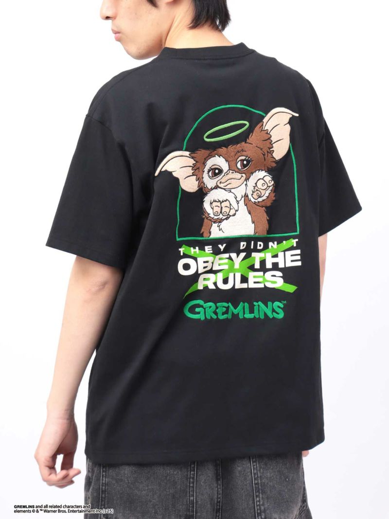 【GREMLINS】“OBEY THE RULES”ギズモ刺繍入りTシャツ〔別注〕