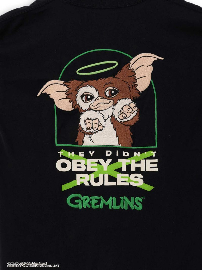 【GREMLINS】“OBEY THE RULES”ギズモ刺繍入りTシャツ〔別注〕