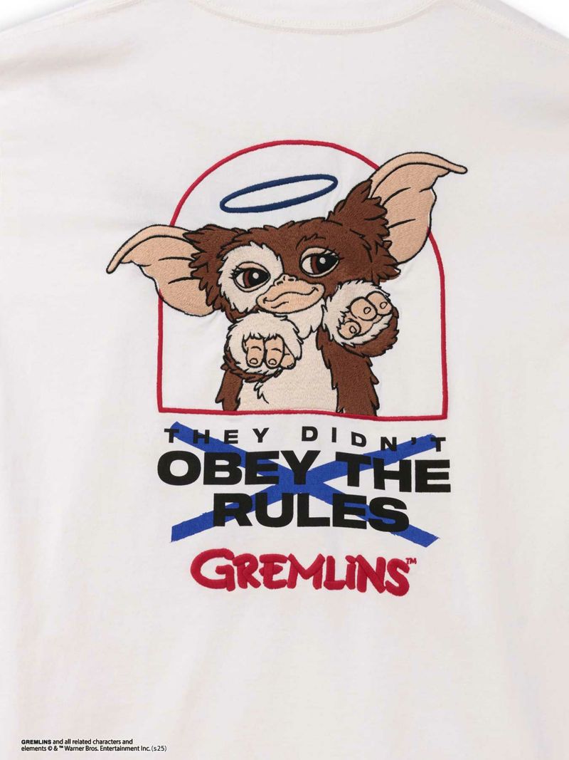 【GREMLINS】“OBEY THE RULES”ギズモ刺繍入りTシャツ〔別注〕