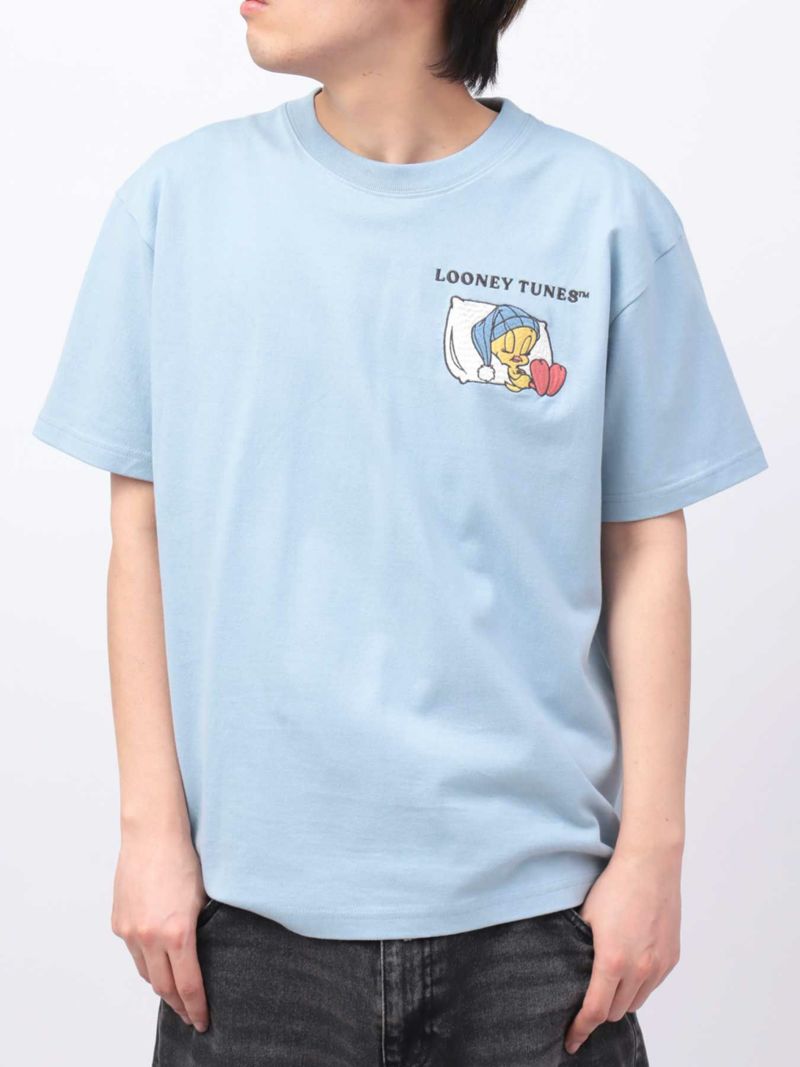 【LOONEY TUNES】“TWEETY：SLEEP ALL DAY”刺繍入りTシャツ〔別注〕