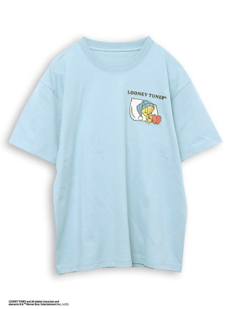 【LOONEY TUNES】“TWEETY：SLEEP ALL DAY”刺繍入りTシャツ〔別注〕