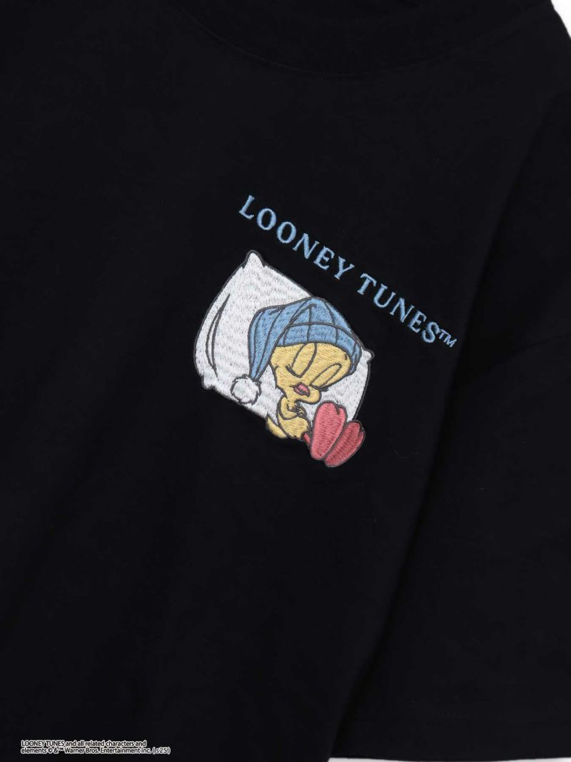 【LOONEY TUNES】“TWEETY：SLEEP ALL DAY”刺繍入りTシャツ〔別注〕