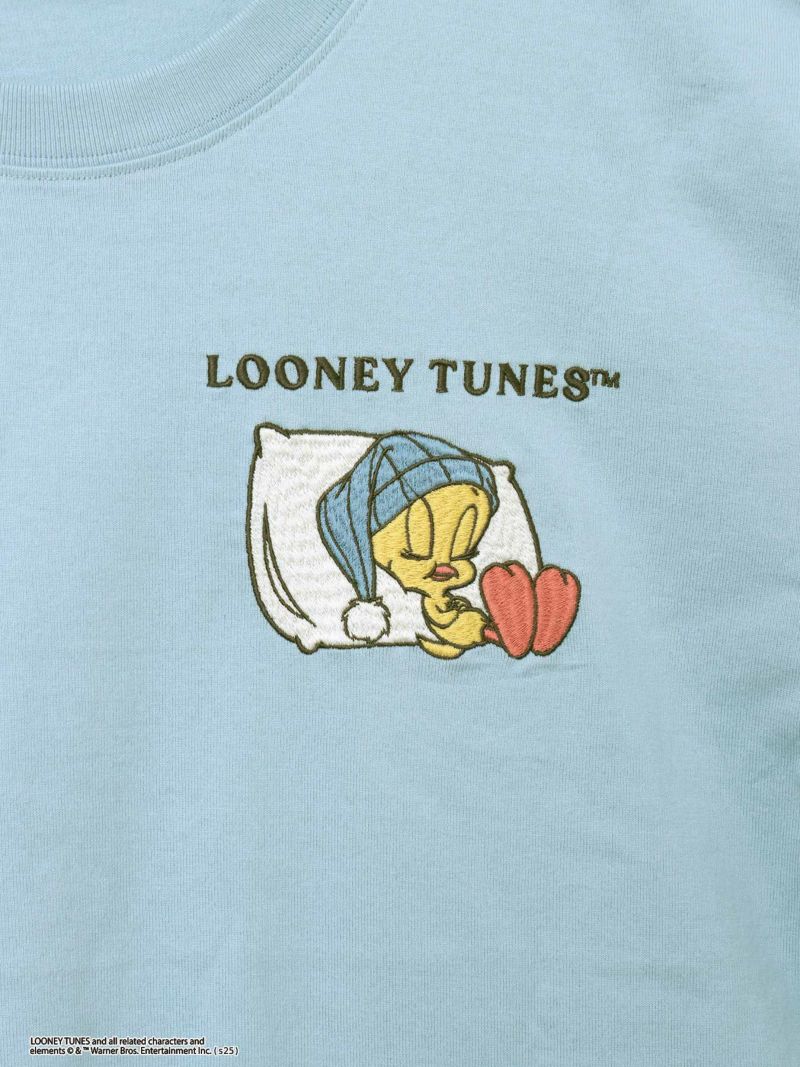 【LOONEY TUNES】“TWEETY：SLEEP ALL DAY”刺繍入りTシャツ〔別注〕