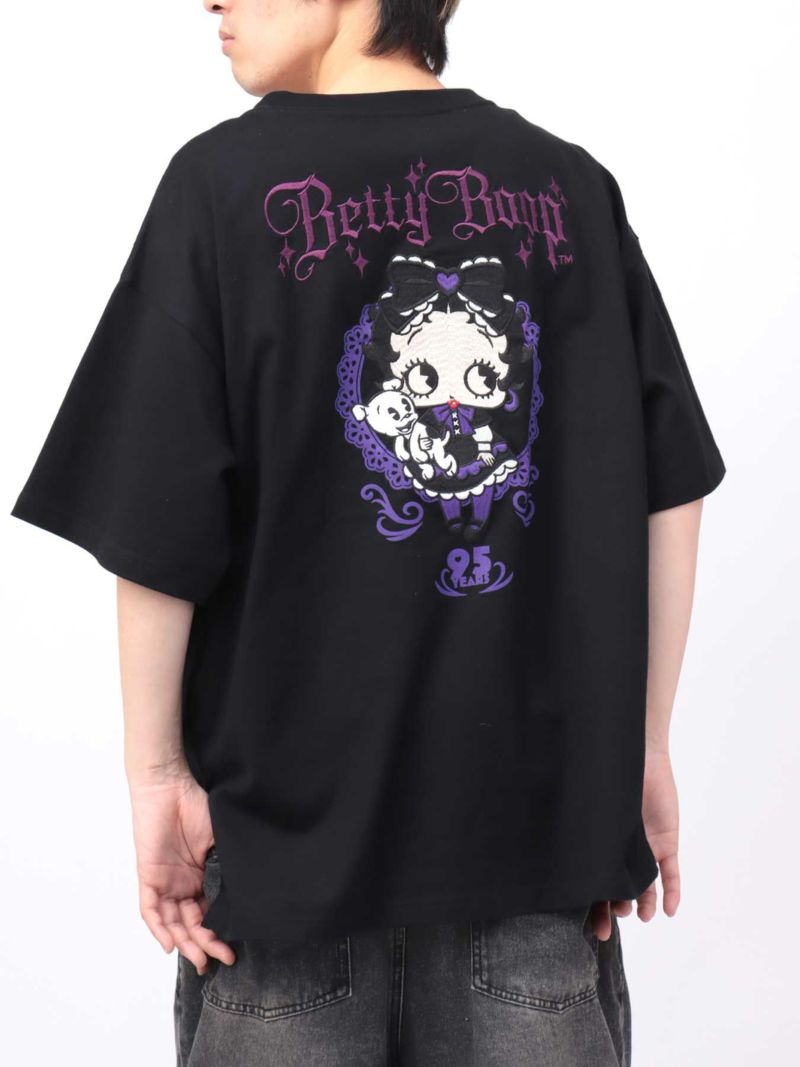 【BETTY BOOP】“ゴスロリベティ”刺繍入りTシャツ〔別注〕