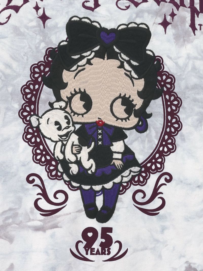 【BETTY BOOP】“ゴスロリベティ”刺繍入りTシャツ〔別注〕