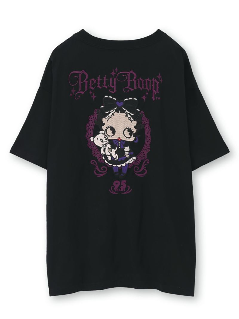 【BETTY BOOP】“ゴスロリベティ”刺繍入りTシャツ〔別注〕