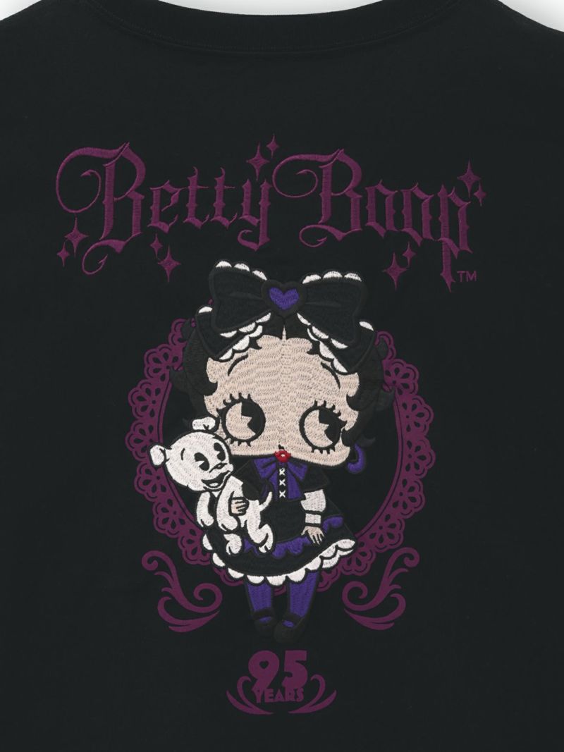 【BETTY BOOP】“ゴスロリベティ”刺繍入りTシャツ〔別注〕