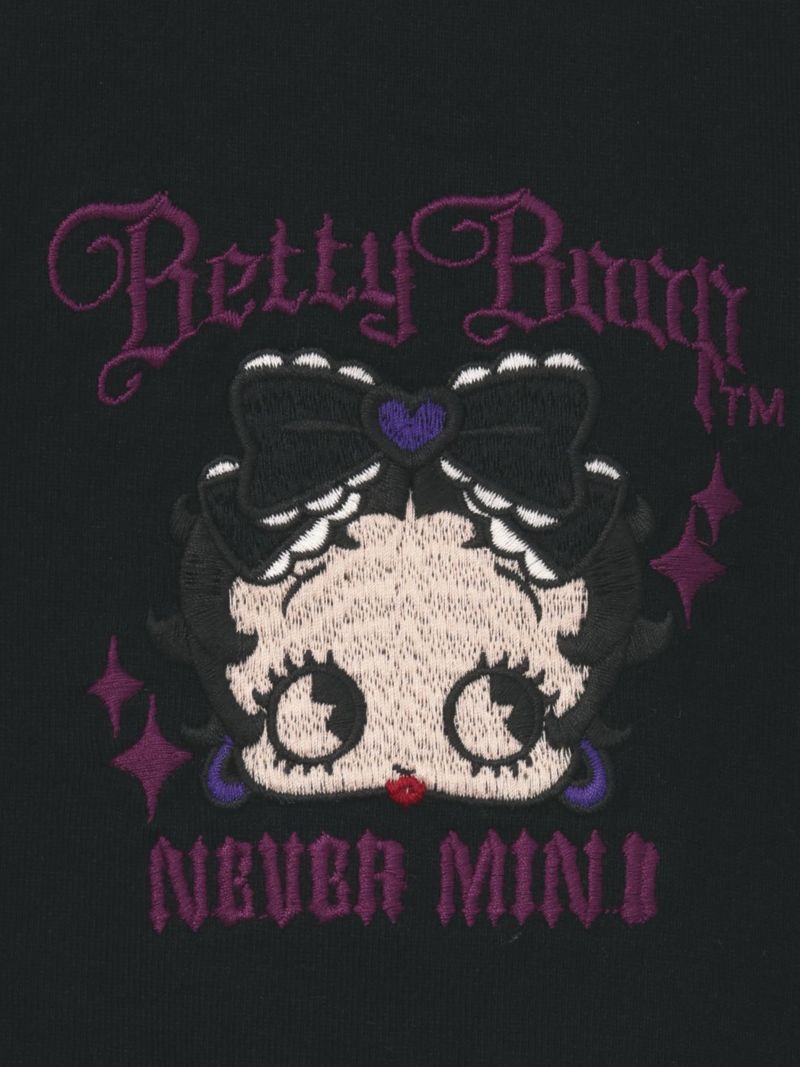 【BETTY BOOP】“ゴスロリベティ”刺繍入りTシャツ〔別注〕