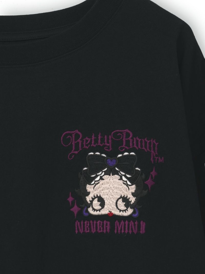 【BETTY BOOP】“ゴスロリベティ”刺繍入りTシャツ〔別注〕