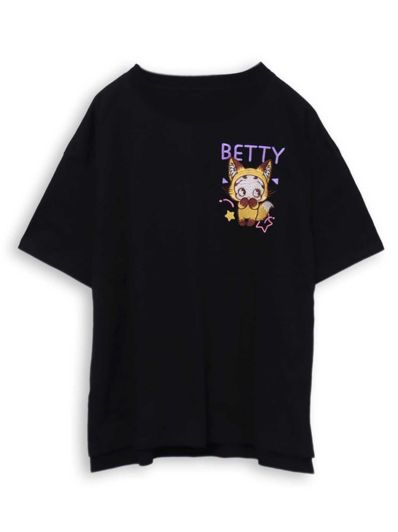 【BETTY BOOP】“ベイビーキツネベティ”刺繍入りTシャツ〔別注〕