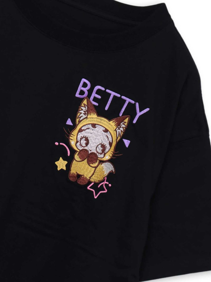 【BETTY BOOP】“ベイビーキツネベティ”刺繍入りTシャツ〔別注〕