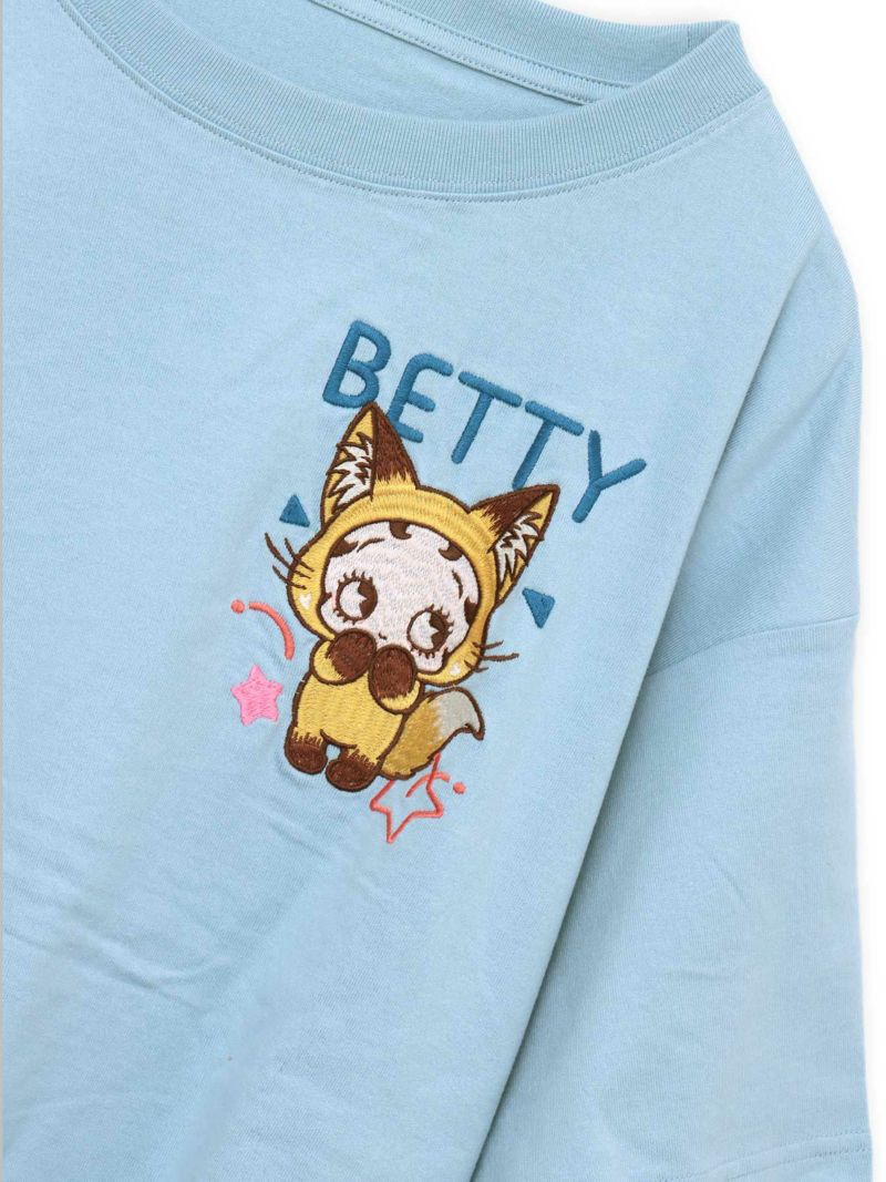 【BETTY BOOP】“ベイビーキツネベティ”刺繍入りTシャツ〔別注〕