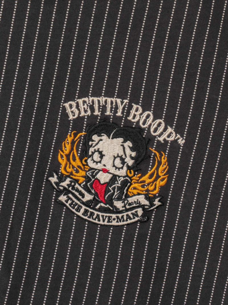 【The BRAVE-MAN×BETTY BOOP】“バイクベティ”刺繍入りTシャツ