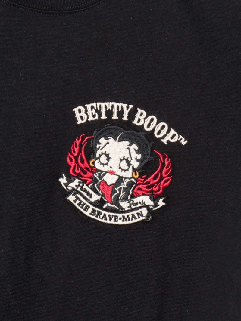 【The BRAVE-MAN×BETTY BOOP】“バイクベティ”刺繍入りTシャツ