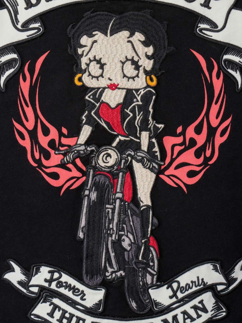 【The BRAVE-MAN×BETTY BOOP】“バイクベティ”刺繍入りTシャツ