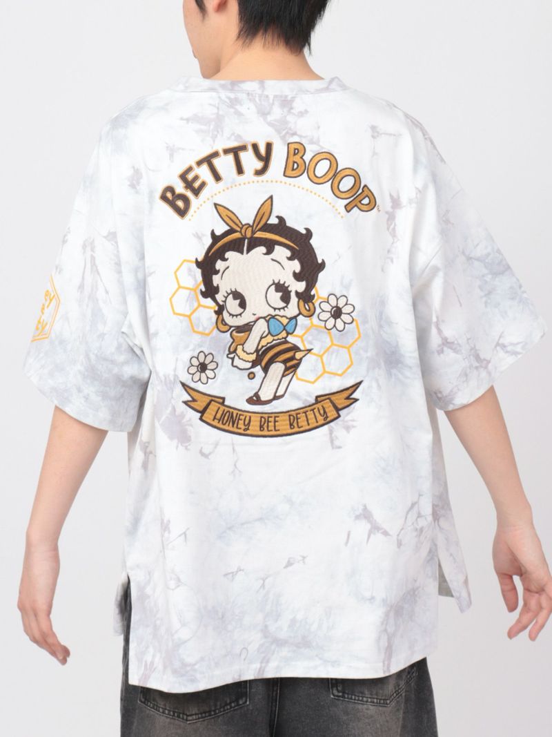 【The BRAVE-MAN×BETTY BOOP】“ハチベイビーベティ”刺繍入りBIGシルエットTシャツ