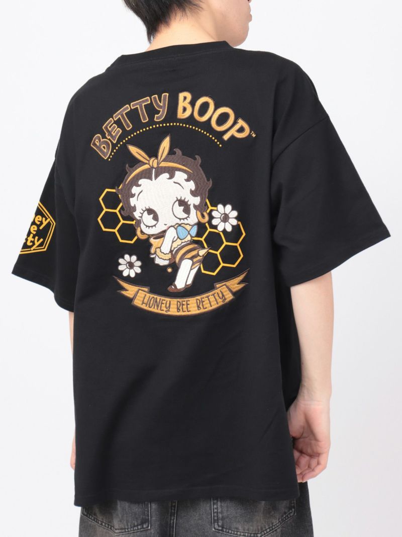 【The BRAVE-MAN×BETTY BOOP】“ハチベイビーベティ”刺繍入りBIGシルエットTシャツ