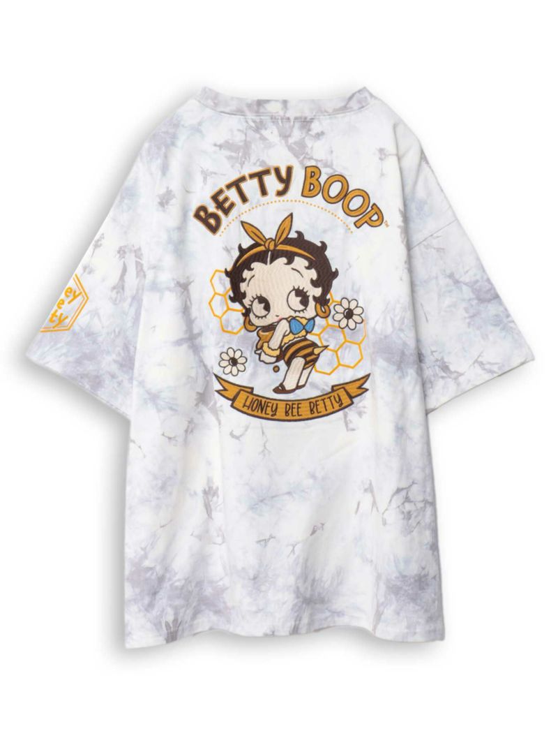 【The BRAVE-MAN×BETTY BOOP】“ハチベイビーベティ”刺繍入りBIGシルエットTシャツ