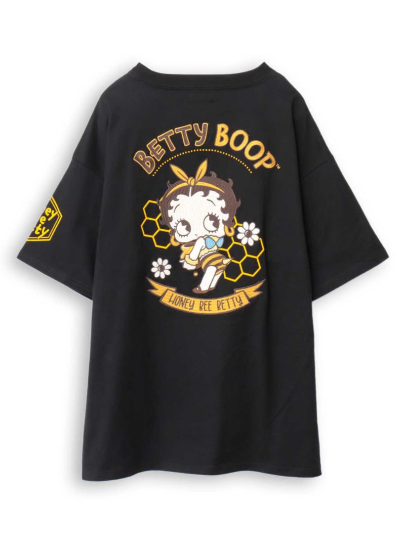 【The BRAVE-MAN×BETTY BOOP】“ハチベイビーベティ”刺繍入りBIGシルエットTシャツ