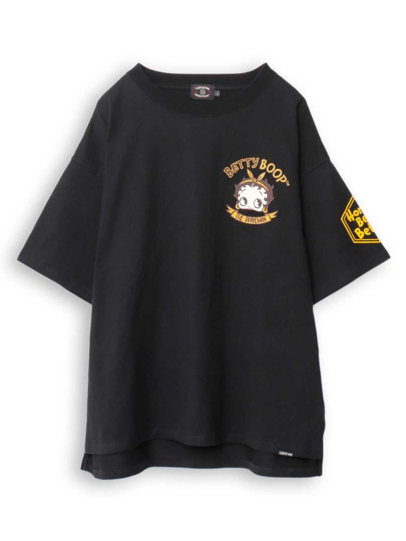 【The BRAVE-MAN×BETTY BOOP】“ハチベイビーベティ”刺繍入りBIGシルエットTシャツ