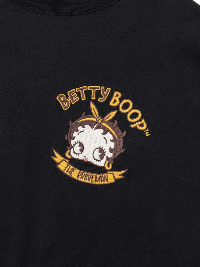 【The BRAVE-MAN×BETTY BOOP】“ハチベイビーベティ”刺繍入りBIGシルエットTシャツ