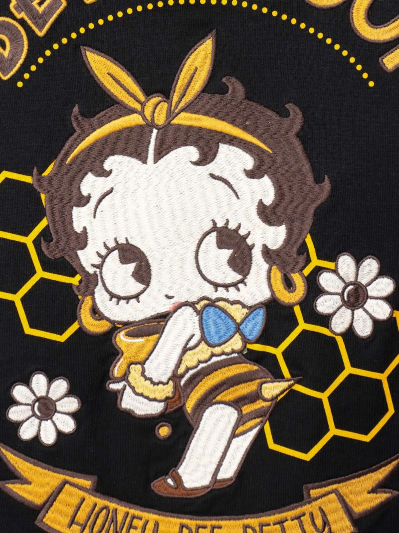 【The BRAVE-MAN×BETTY BOOP】“ハチベイビーベティ”刺繍入りBIGシルエットTシャツ