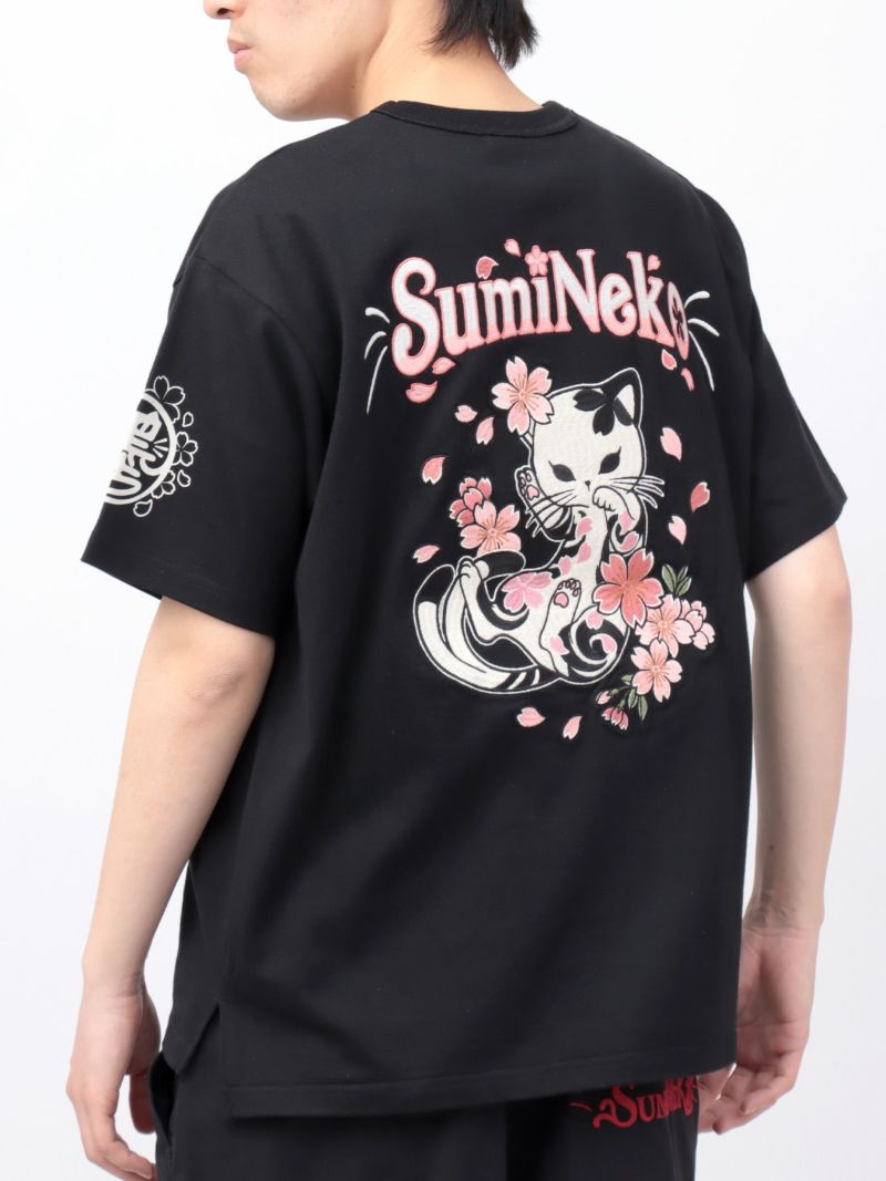 【SUMINEKO】“桜尽くし”刺繍入りTシャツ